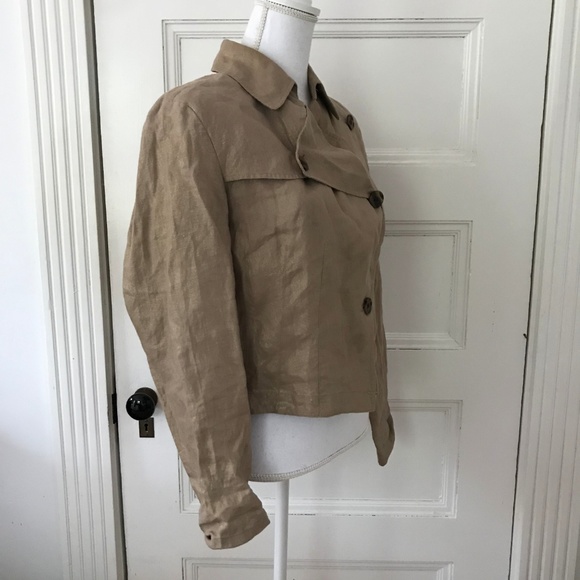 Alfani Gold Metallic Linen Crop Jacket - Picture 5 of 5